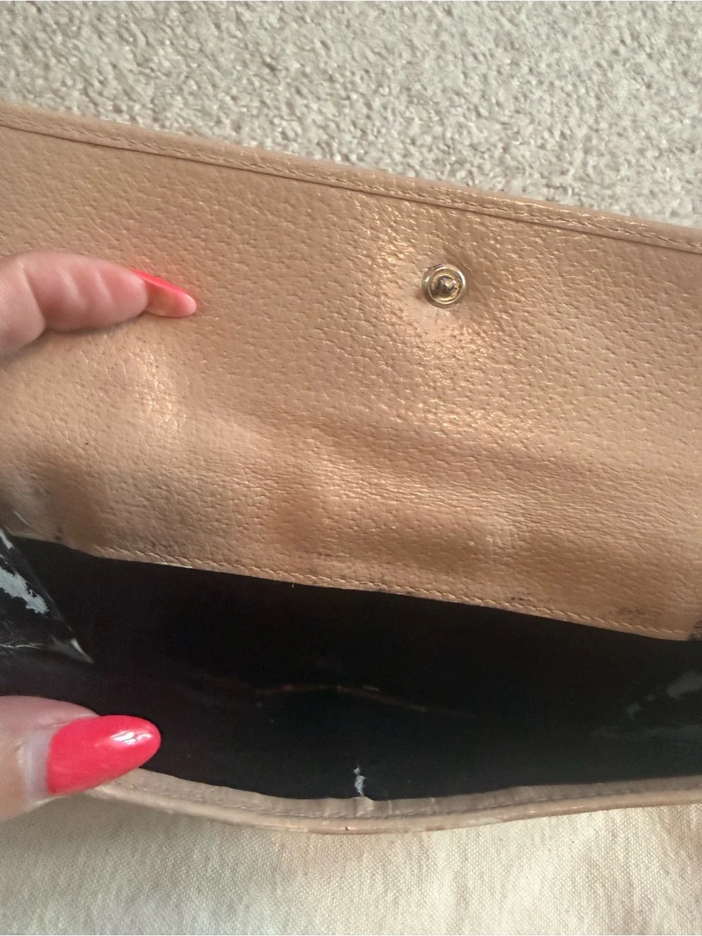 Gucci Pink and Gold GG Heart Snap Continental Wallet